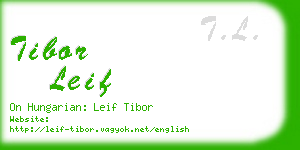 tibor leif business card